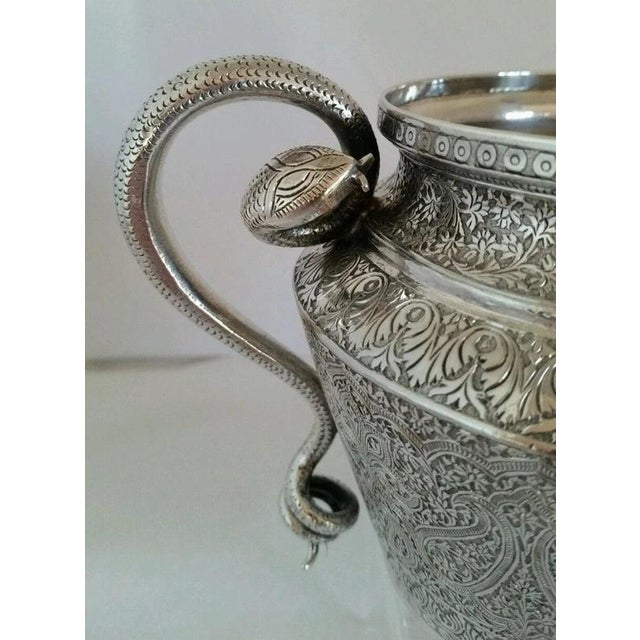Brown 19th Century Antique Islamic Silver Teapot and Sucrier, Set of 2 For Sale - Image 8 of 11