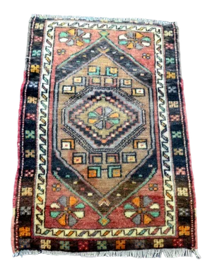 Vintage Turkish Handmade Small Rug