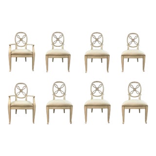 Henredon Transitional Ivory Dining Chairs Set of 8 For Sale