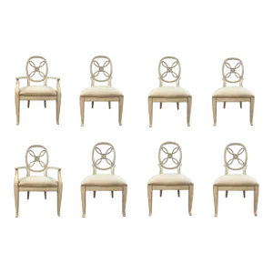 Henredon Transitional Ivory Dining Chairs Set of 8