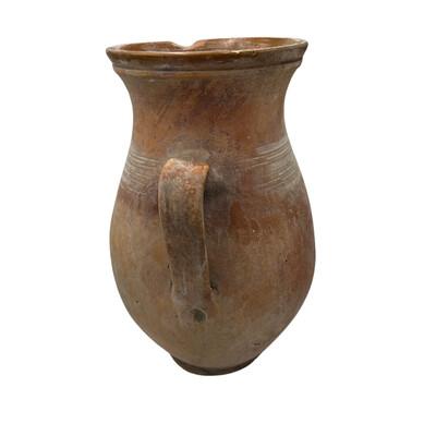 This antique one-handle terra cotta vessel from Hungary is a wonderful addition to any Farmhouse decor. The rustic pottery...