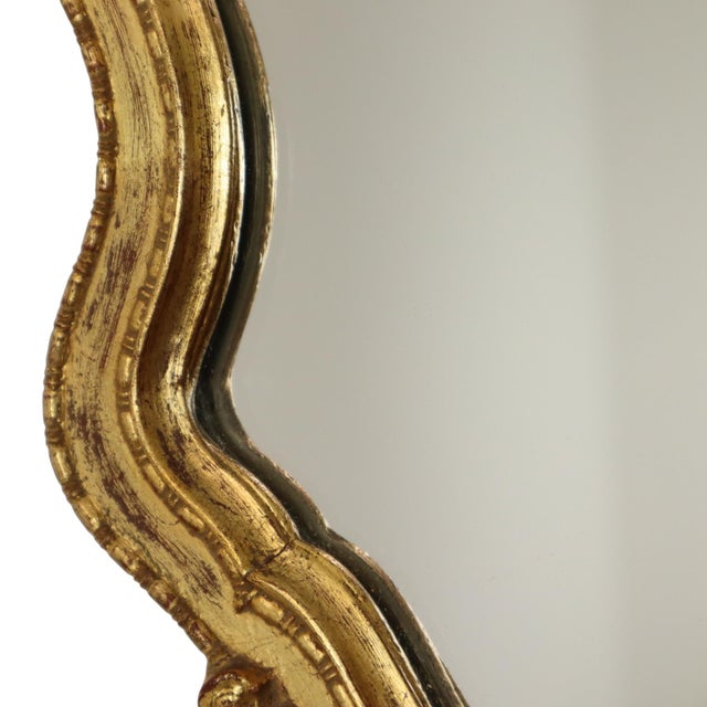 Gold Small Baroque Crested Mirror in Gold Leaf Gilt from Deknudt, 1960s For Sale - Image 8 of 18