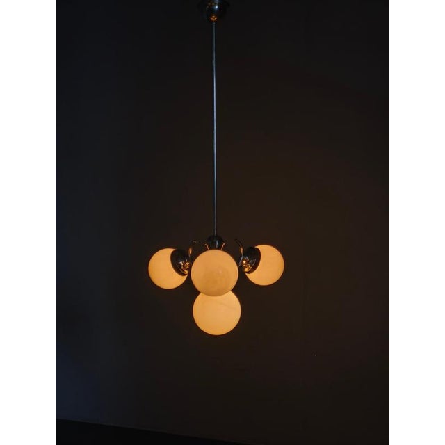 Bauhaus Czechoslovakian Globe Chandelier, 1930s For Sale - Image 12 of 13