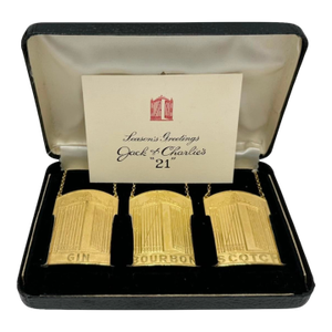 Mid 20th Century The 21 Club Jack & Charlie’s Season’s Greetings Decanter Tags - Set of 3