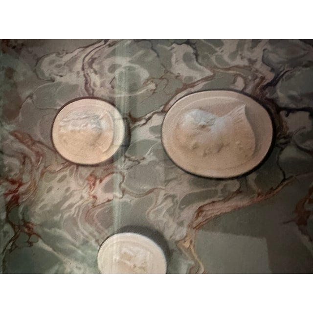 Metal 1960s 8 Framed Behind Glass Shadow Box With Venetian Marblized Neoclassical Grand Tour Intaglios For Sale - Image 7 of 10