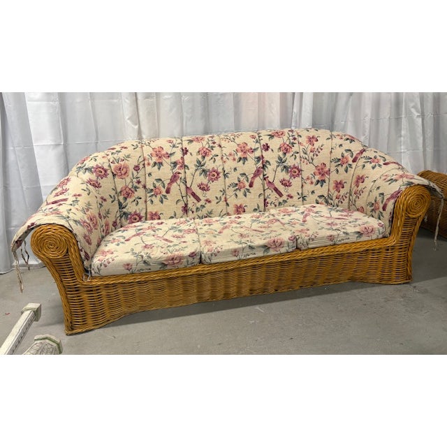 Vintage Rattan Wicker Sofa For Sale - Image 10 of 11