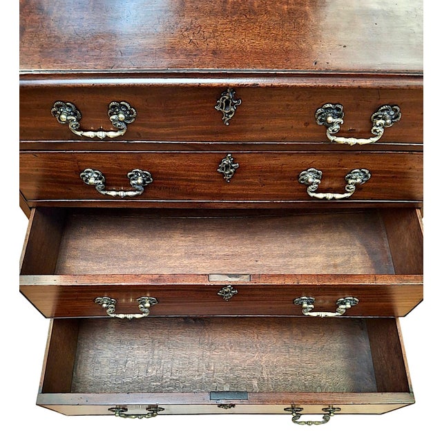 A Small George III Period Mahogany and Brass Chest of Drawers For Sale - Image 13 of 15