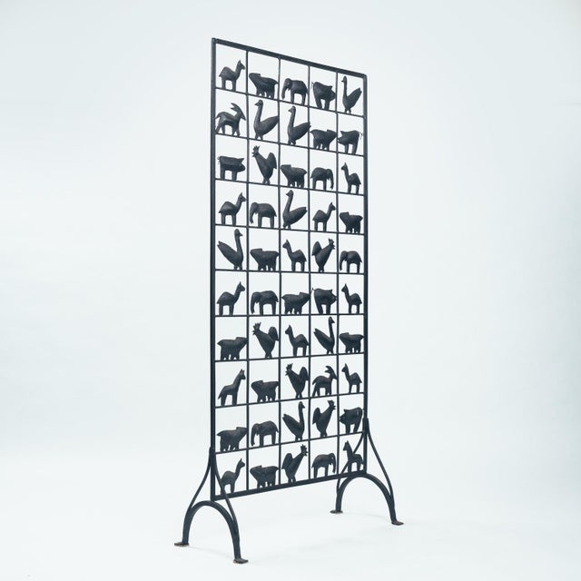 Wrought Iron Room Divider with Animal Motifs by Jean Touret, 1950s For Sale - Image 12 of 12