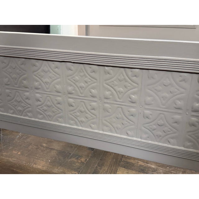 California King Size Gray Arched Panel Bed Frame For Sale - Image 9 of 12