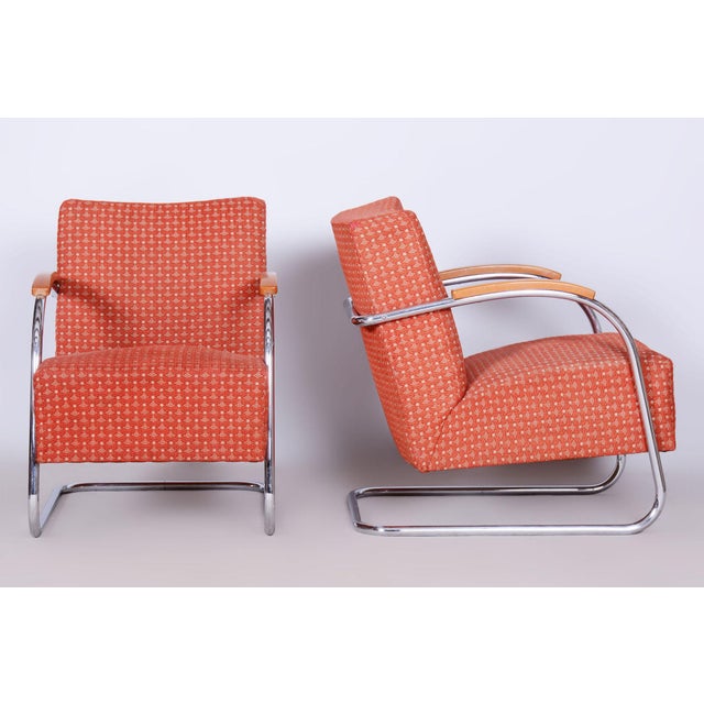 1930s Set of Bauhaus Armchairs in Beech attributed to Mücke-Melder for Mücke Melder, Czech, 1930s For Sale - Image 5 of 10