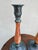Mid-Century Modern Vintage Scandinavian Wood & Verdigris Patina Candlesticks, a Pair — Rustic Modern For Sale - Image 3 of 9