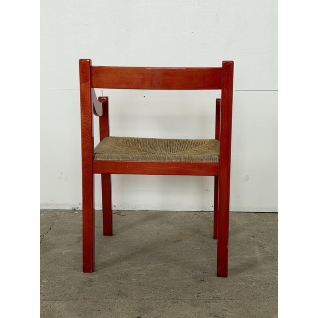 Cassina Carimate Armchair in Red Lacquered Beech by Magistretti for Cassina, 1960s For Sale - Image 4 of 10