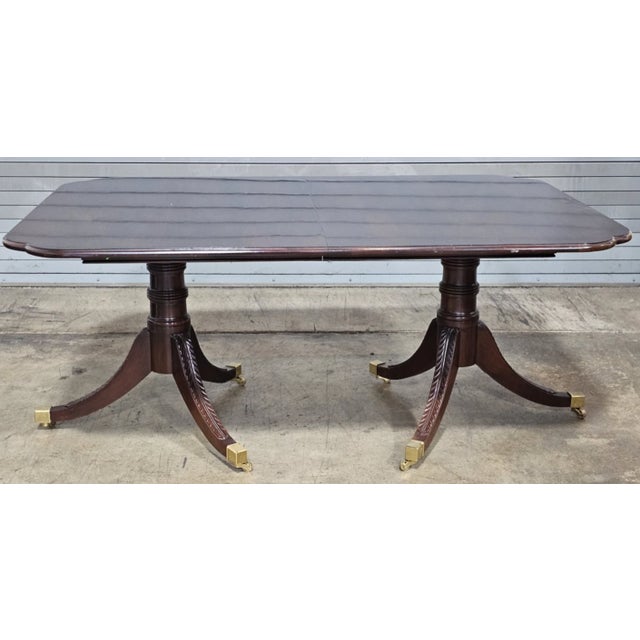 Late 20th Century Statton Duncan Phyfe Cherry Dining Table Old Towne Maryland Made 3 Leaves For Sale In Cleveland - Image 6 of 11