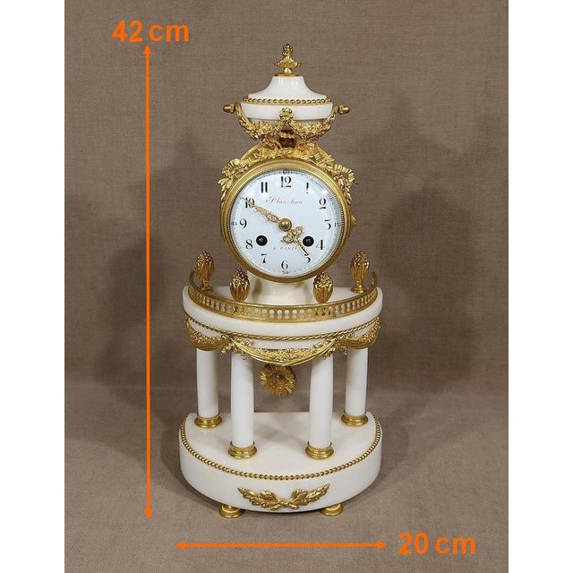 Louis XVI Style Marble and Gilded Bronze Pendulum from Maison Planchon, 19th Century For Sale - Image 18 of 18