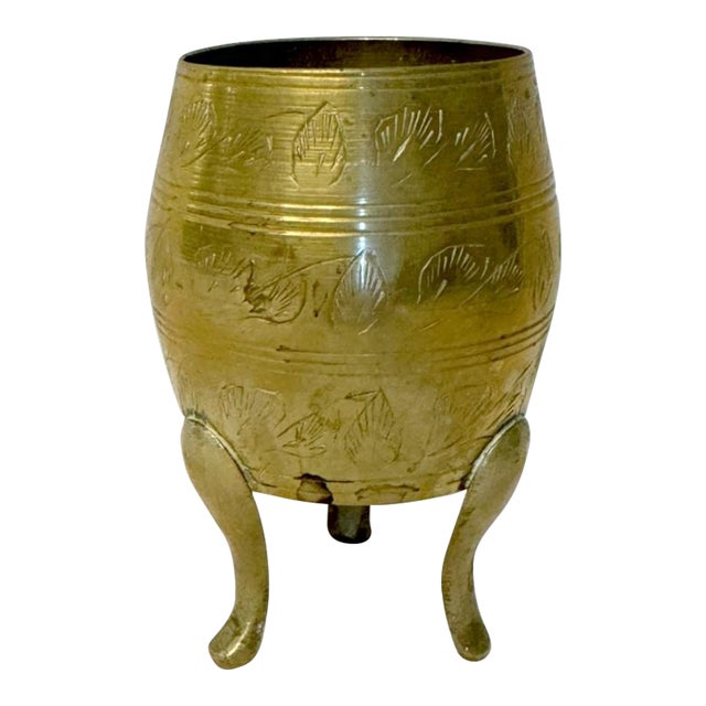 Mid 20th Century Indian Brass Vase For Sale