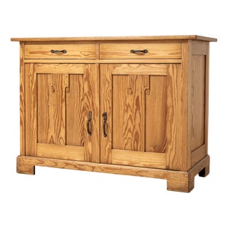 Antique Art Nouveau German Pine Cabinet with Two Drawers, 1910 For Sale