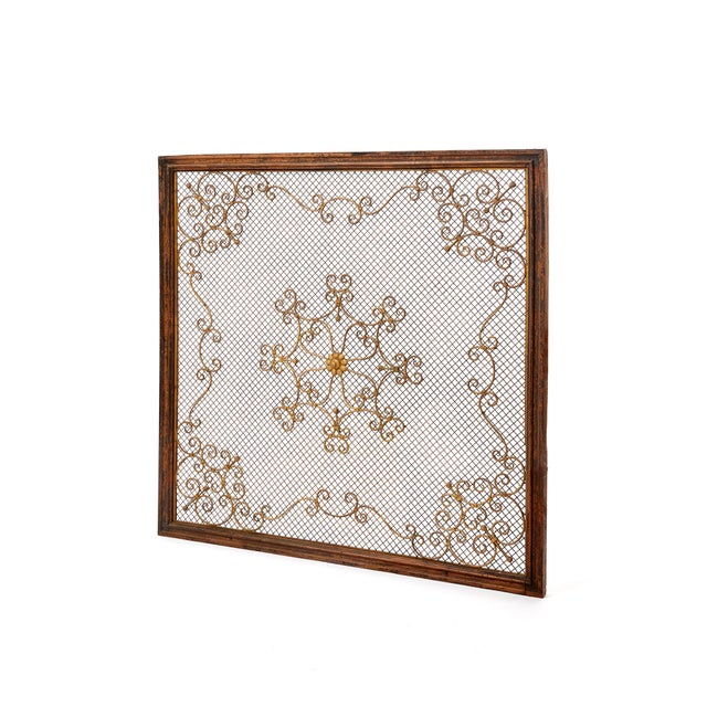 Radiator cover with brass mesh and walnut wood frame. The Nobles were the first to use heaters/radiators in their homes....