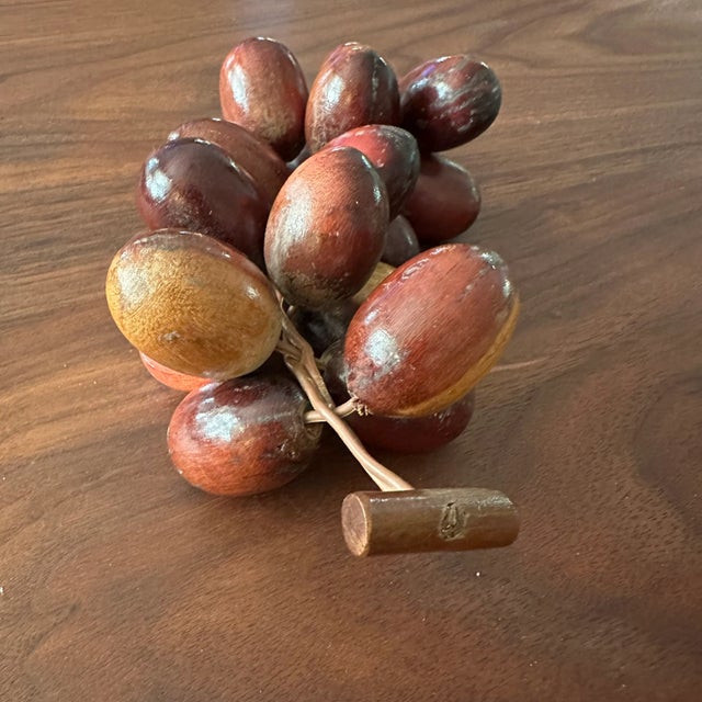 Vintage mid century modern Bunch of 20 wooden grapes. Photo taken with iPhone . They are actually a little darker than...