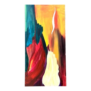 Vintage Abstract Expressionist Painting on Canvas For Sale