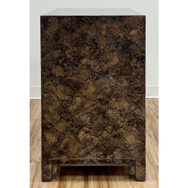 Mid 20th Century Vintage Henredon Faux Tortoise Shell Finish Server Cabinet For Sale - Image 5 of 12