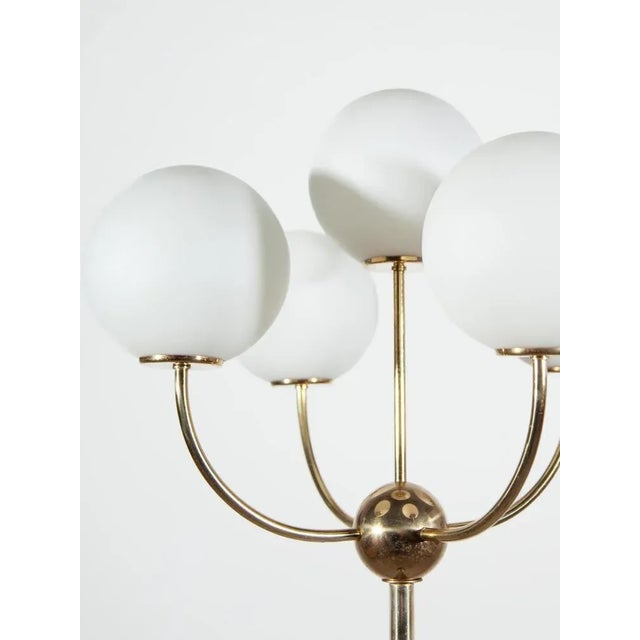Brass and Opal Globe Floor Lamp, Germany, 1970s For Sale - Image 10 of 11