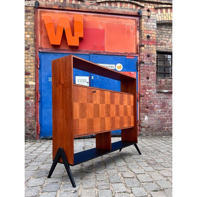 Danish Teak Shelf with Minibar on New Wooden Feet For Sale - Image 11 of 11