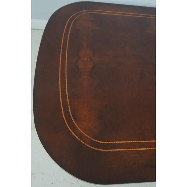 Maitland Smith Mahogany Inlaid Double Pedestal Dining Table For Sale - Image 9 of 18