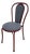 Burgundy Fabric and Metal Bistro Chair, 1990 For Sale