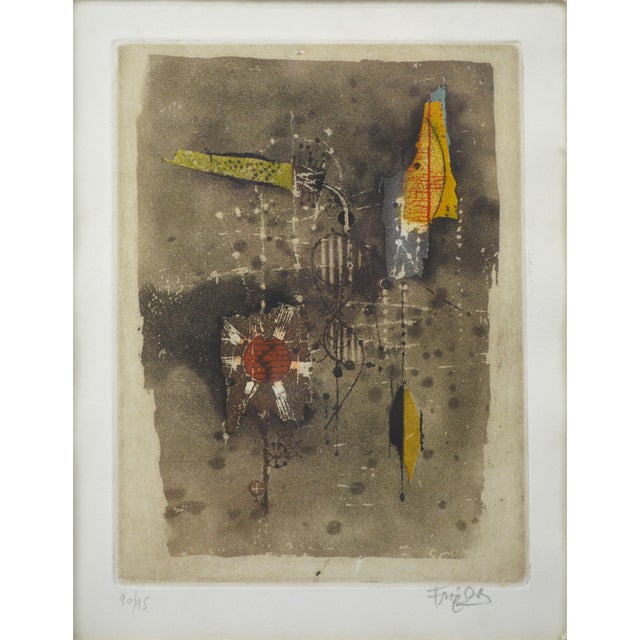 Johnny Friedlaender (Poland/Germany/France 1912-1992). A very good, modernist etching by a very well known and influential...