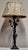 Art Deco French Table Lamp with Metal Frame, Porcelain Flowers, and Fabric Shade, 1930s For Sale - Image 6 of 11
