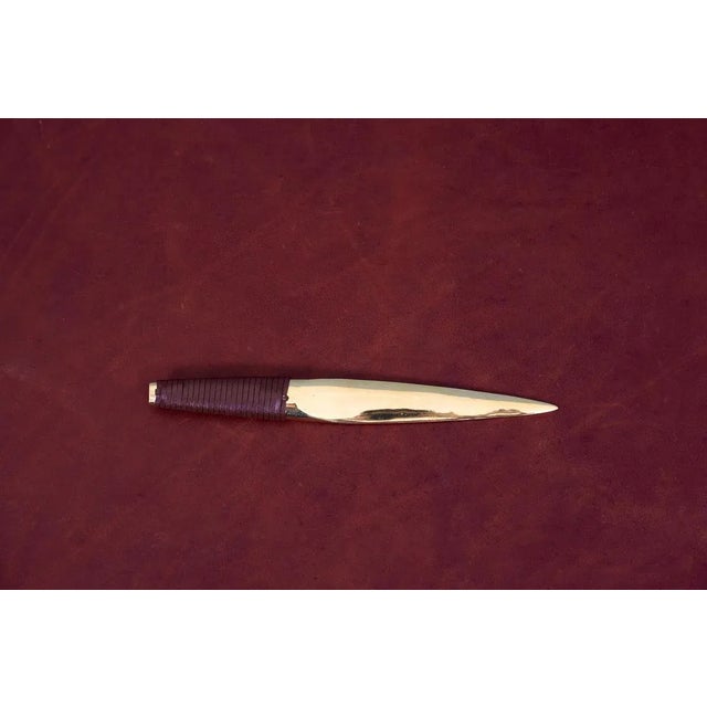 2000 - 2009 Paperknife with Leather Handle by Carl Auböck, 2000s For Sale - Image 5 of 9