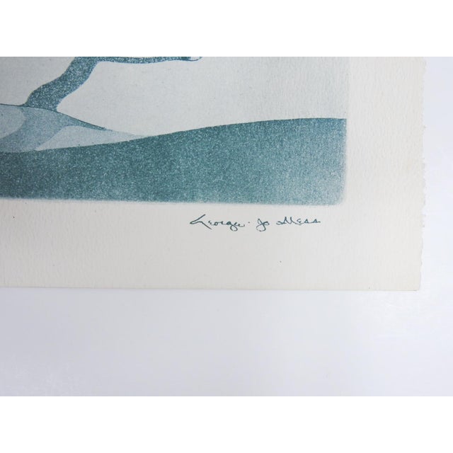 Modern Mid 20th Century George Jo Mess Wishing Gate in Winter Print For Sale - Image 3 of 5