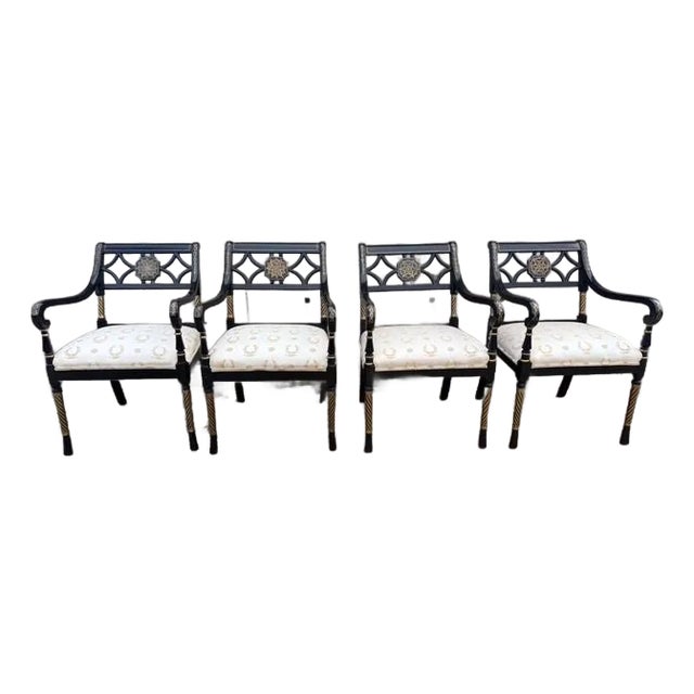 Century Furniture Late 20th Century Regency-Style Armchairs, Set of Four For Sale