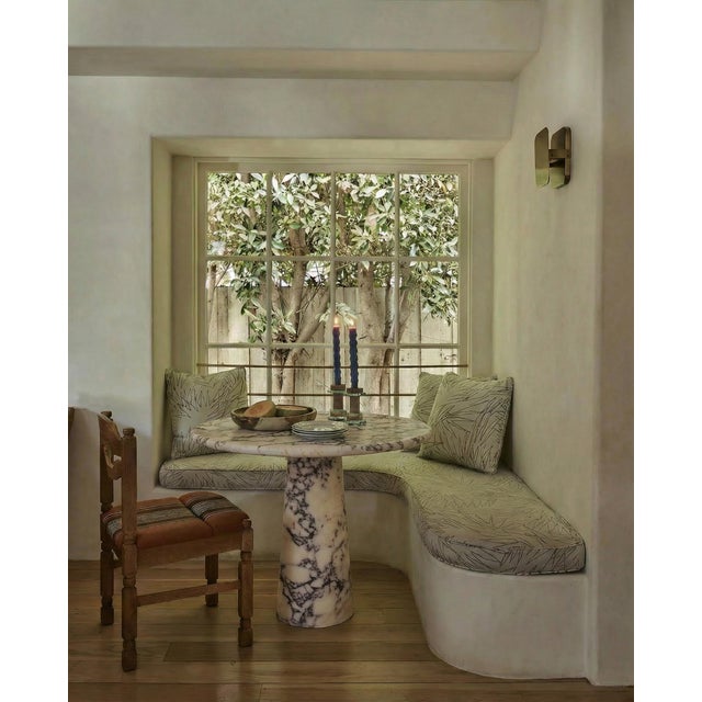 Viola Veined Violet Round Dining Table by My Habitat Design For Sale - Image 4 of 8