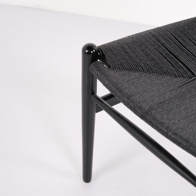 Black CH24 Wishbone Chair in Black with Black Paper Cord Seat by Hans J. Wegner, 1950s For Sale - Image 8 of 11