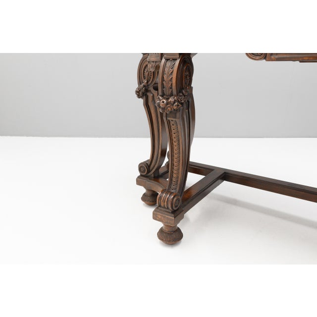 Wood Walnut Console Table, 1890s For Sale - Image 7 of 10