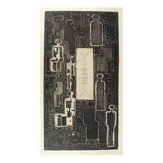 Janusz Wysocki, Waiting, Engraving, 1960s For Sale