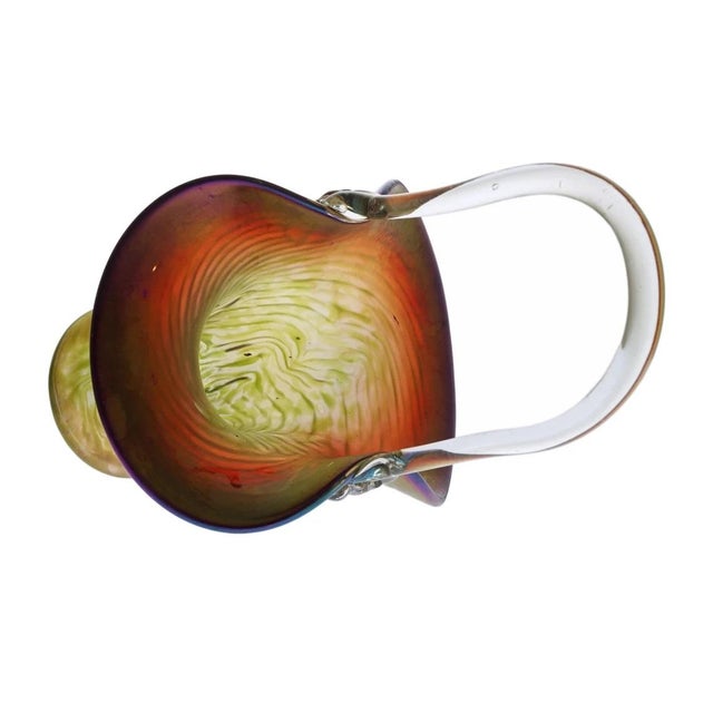 Early 20th Century Josef Rindskopf Pepita Iridescent Art Nouveau Bohemian Glass Basket Vase c.1905 For Sale - Image 5 of 6