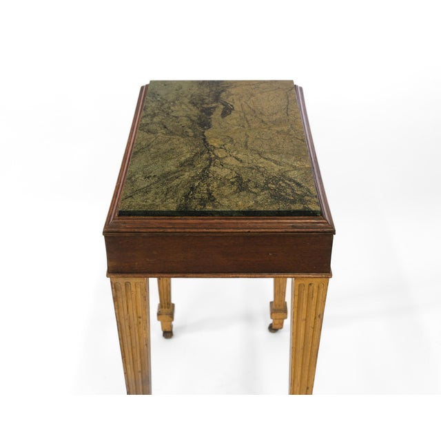 Small Early 19th Century Green Alps Marble, Mahogany and Gilt Console Table For Sale - Image 4 of 18