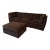 Vintage 1970s Modular Brown Velvet “Playpen” Sofa and Ottoman After Milo Baughman For Sale