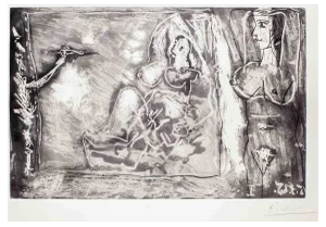 Pablo Picasso, Dans l'Atelier, Etching, 1965