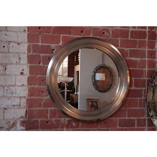 Sergio Mazza Italian 70's Stainless Sergio Mazza Mirror For Sale - Image 4 of 5