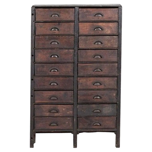 English Scratch Built Pine Bank Drawers, 1880s For Sale