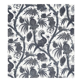 Sample - The House of Scalamandré Balinese Peacock Wallcovering, Indigo For Sale
