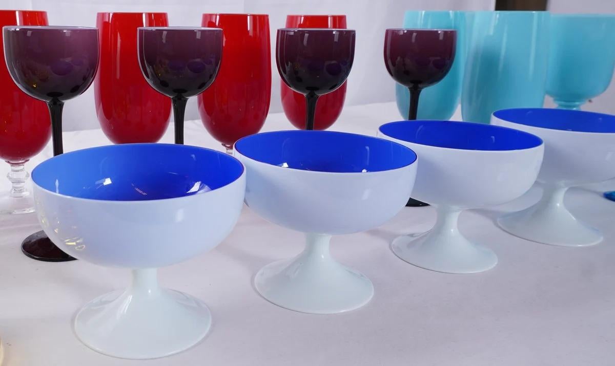 Vintage Italian Carlo Moreti MCM Sherbet Champagne Glasses, Moser