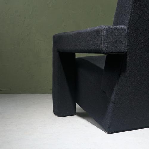 Early Utrecht Chair in Black Upholstery by Gerrit Thomas Rietveld for Metz & Co., 1936 For Sale - Image 10 of 13