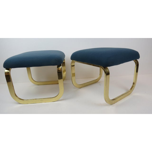 1960s Vintage Milo Baughman Brass Footstool Ottomans a Pair Chairish