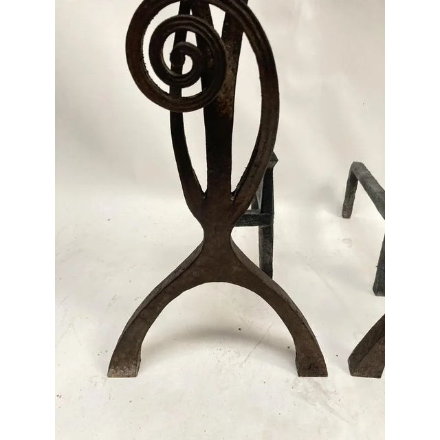 Wrought Iron Chenets, 1910s For Sale - Image 10 of 11