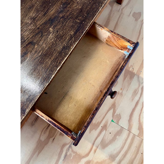 Vintage Oak Coffee Table with Two Drawers, 1980s For Sale - Image 9 of 10