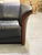 Ekornes ASA 1990s Ekornes Stressless Manhattan Scandinavian Black Leather Three-Seat Sofa With Curved Wood Trim For Sale - Image 4 of 10